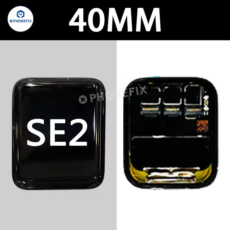 OLED screen digitizer assembly for Apple Watch Series SE 2 40mm from PHONEFIX, featuring the watch's display and digitizer components.