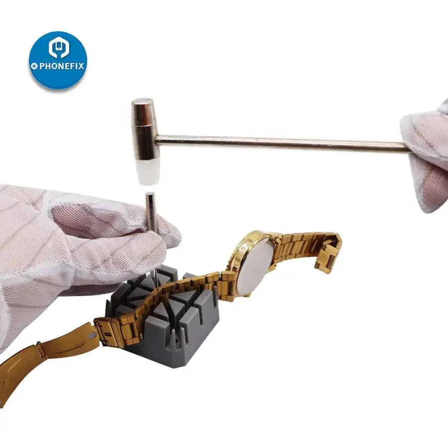 PhoneFix 16-piece watch repair hand tool kit with watch opener and repair tools for watchmakers and entry-level watch repair.