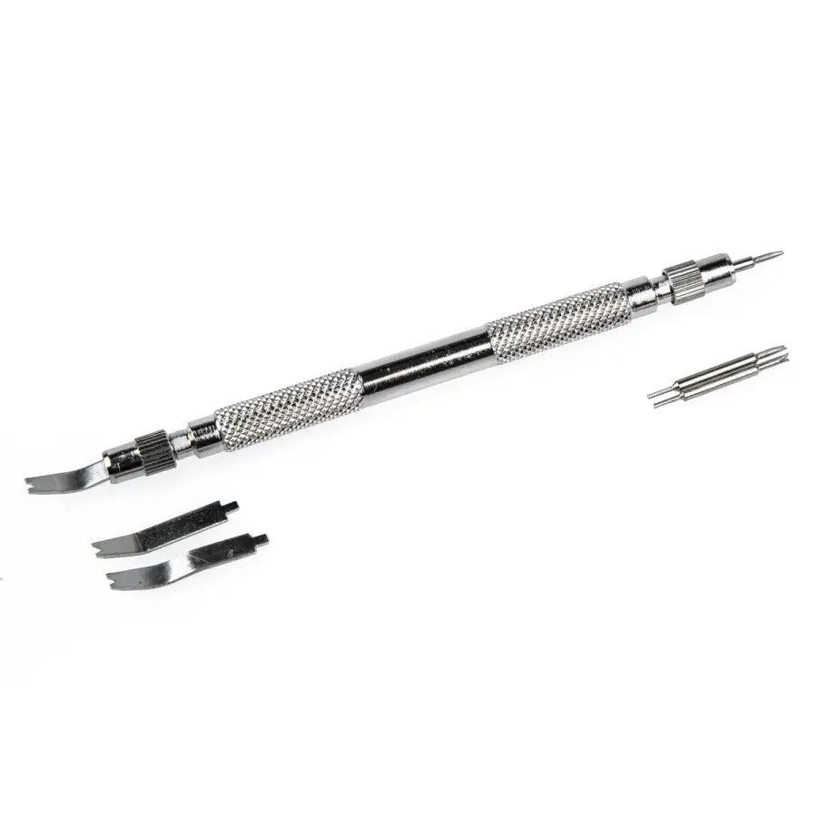 Phonefix 25-piece watch strap link pin tools kit with spring bars for watch repair, includes various tools for watch strap adjustments.
