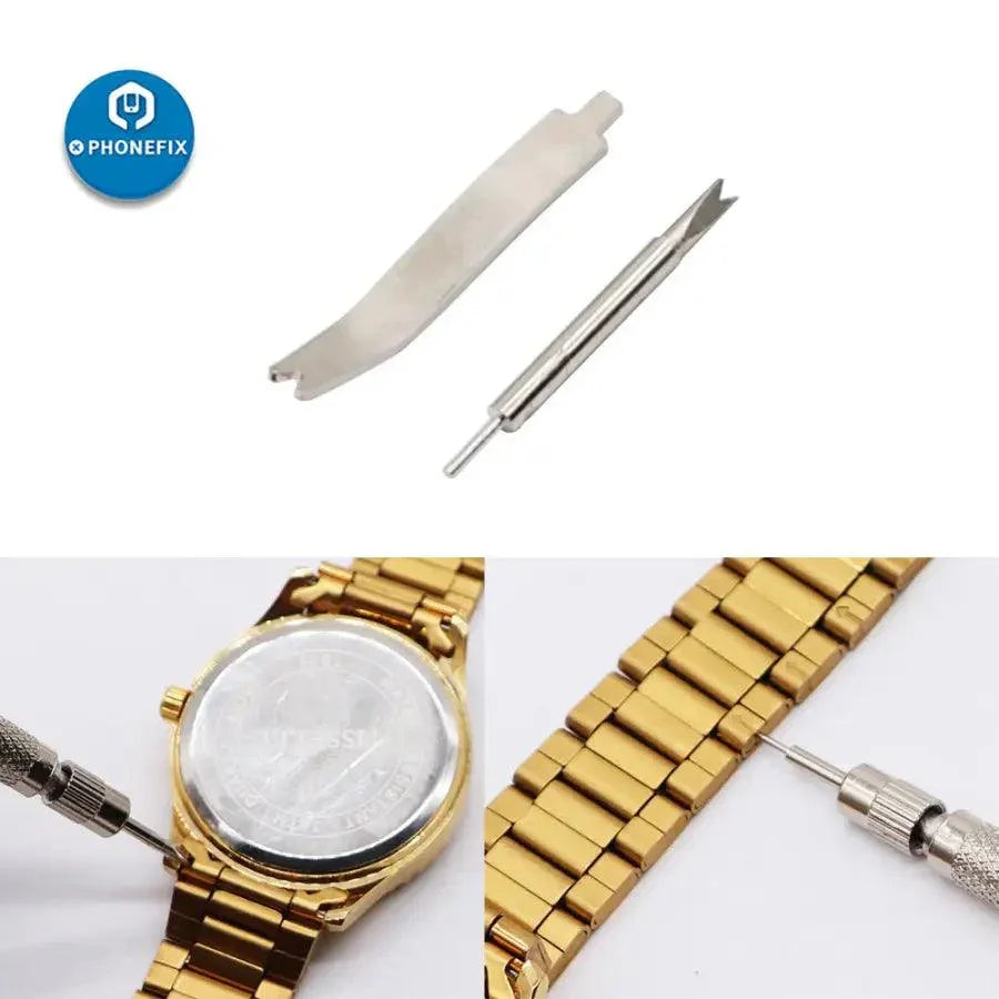 PHONEFIX watch repair tools spring bar set with pine needle bar for watch straps, ideal for watch strap spring bar replacement.