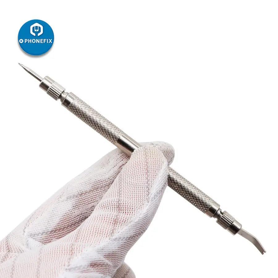 PhoneFIX watch repair tool set with spring bar and needle for watch straps, essential for watch strap replacement and repairs.