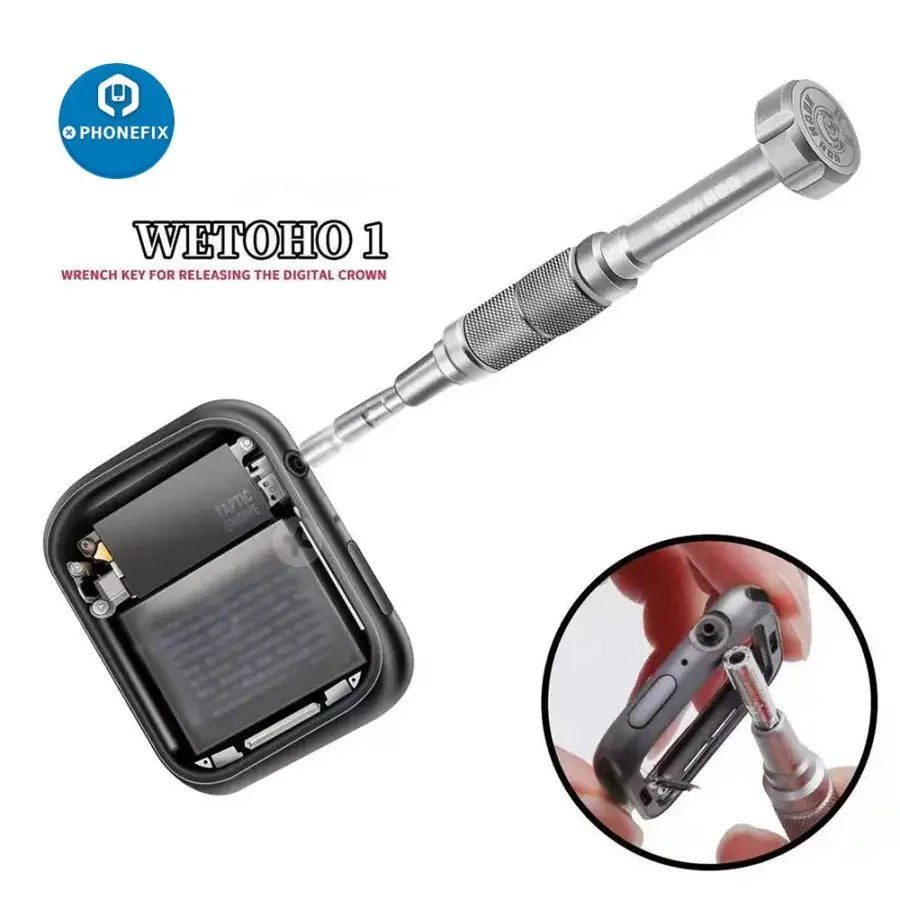 PHONEFIX iW-Opener Kit for Apple Watch, watch repair tools with screwdriver set for disassembly and opening.