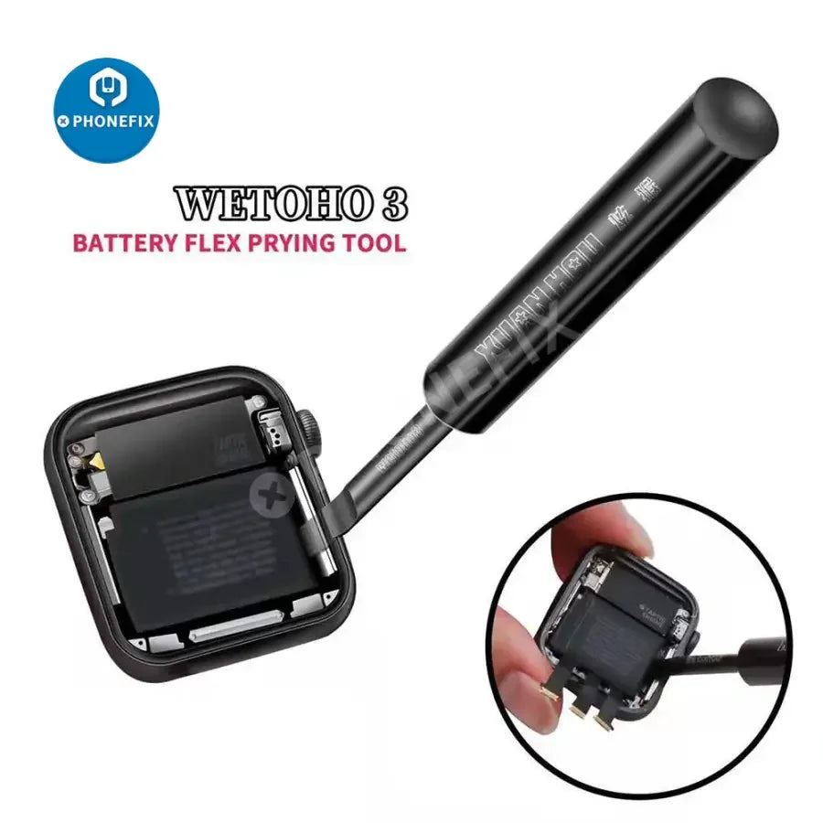 PHONEFIX iW-Opener Kit for Apple Watch repair, includes disassembly tools and screwdrivers for opening and repairing watches.