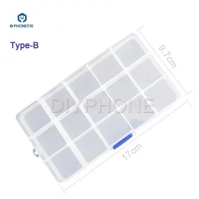 10 15 Grids Plastic Storage Box Container For Cell Phone Repair Parts