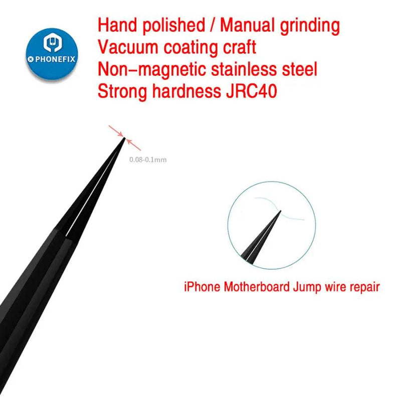 Qianli Handmade Polished Manual Tweezers Stainless Tweezers - CHINA PHONEFIX