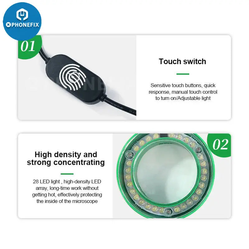 Relife RL-033D Microscope LED Light Source Touch Switch Snap In Lamp