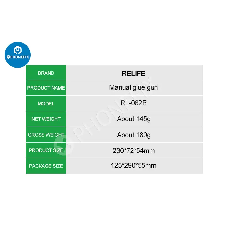 Relife RL-062B Manual Glue Gun for 30CC~60CC Solder Paste
