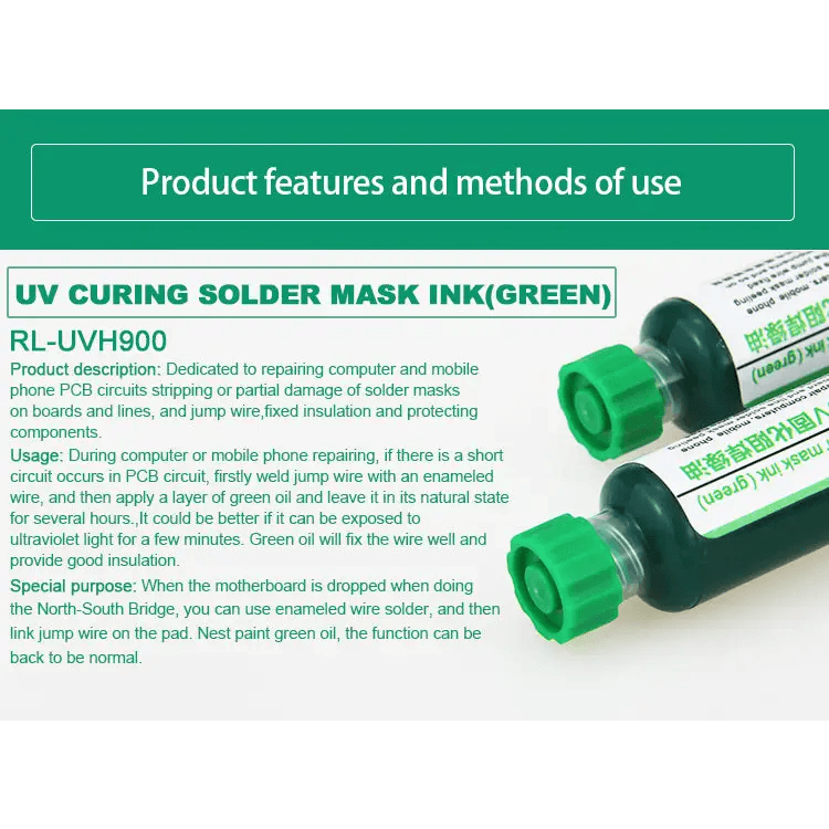 Tinta para máscara de soldadura de curado UV para placas de circuito Relife RL-UVH900 - CHINA PHONEFIX