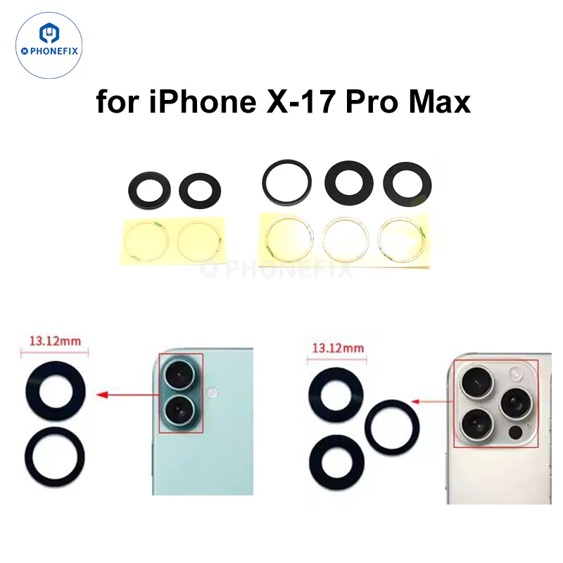 Replacement For iPhone X-17 Pro Max Rear Camera Glass Lens