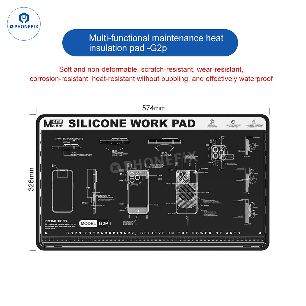 MaAnt G2P G2mini Heat Insulation Silicone Pad for Phone Repair