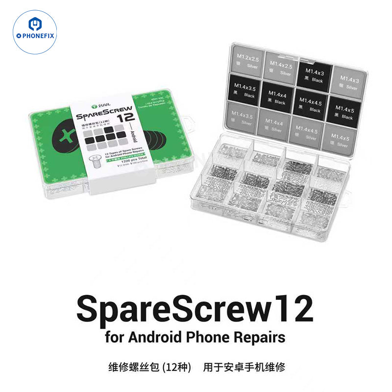 2UUL SC12 SpareScrews Black Silver Phillips Screws for Android Phones