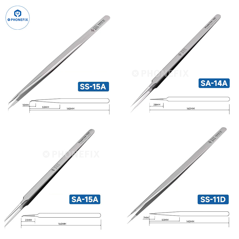 XZZ 2D 3D Stainless Steel Tweezers for Mobile Phone Repair - CHINA PHONEFIX SHOP Team