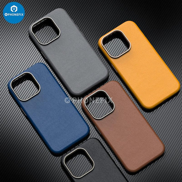 Soft PU Leather Protective Case With MagSafe For iPhone 15 Series - CHINA PHONEFIX