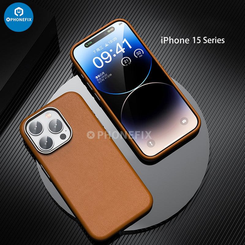 Soft PU Leather Protective Case With MagSafe For iPhone 15 Series - CHINA PHONEFIX