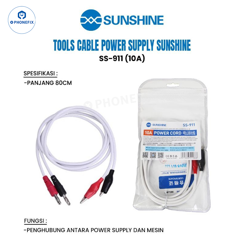 PHONEFIX Sunshine Android iPhone control boot power supply test cable for charging and testing mobile devices.