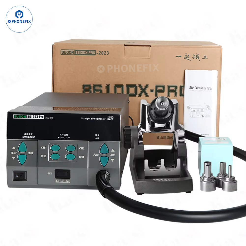 SUGON 8610DX 1000W Hot Air Rework Station With LED Display & Nozzle