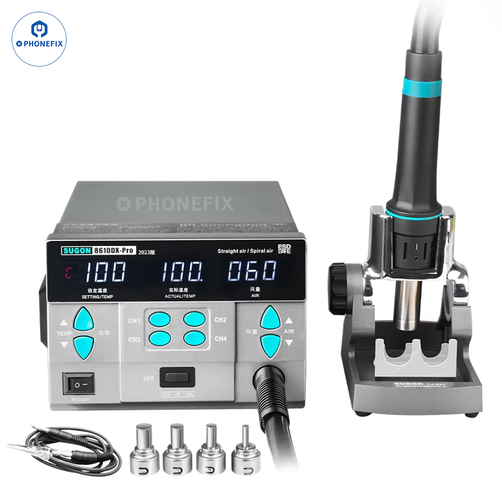 SUGON 8610DX 1000W Hot Air Rework Station With LED Display & Nozzle