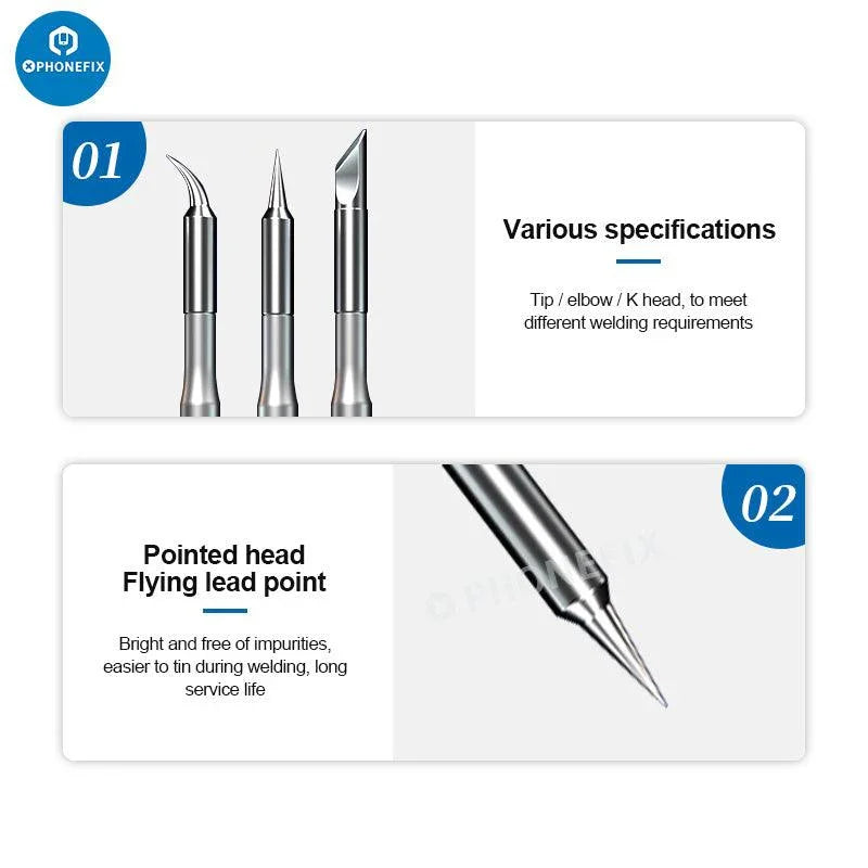 thumbnail image 2 of MECHANIC C210 Lead-free Soldering Tip, JBC C210 T210 T26 T26D S21 Tips Fast Heating C210 I Is K Head For Smd Welding I.946969855 2 of 12