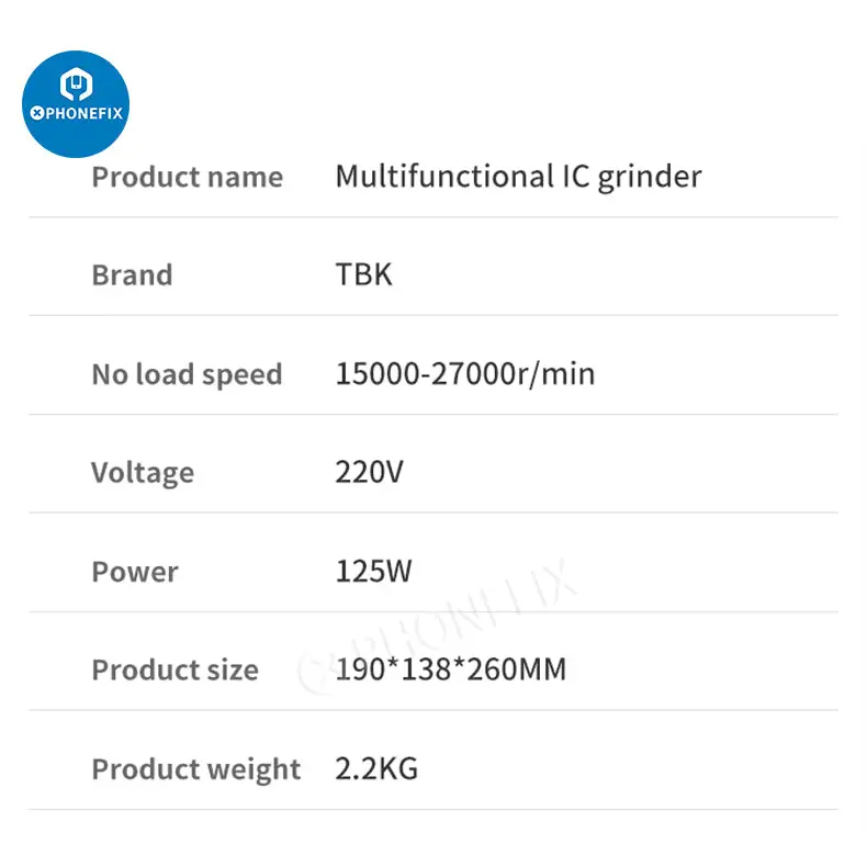 TBK 125W IC Grinder Motherboard Screen Polishing Platform