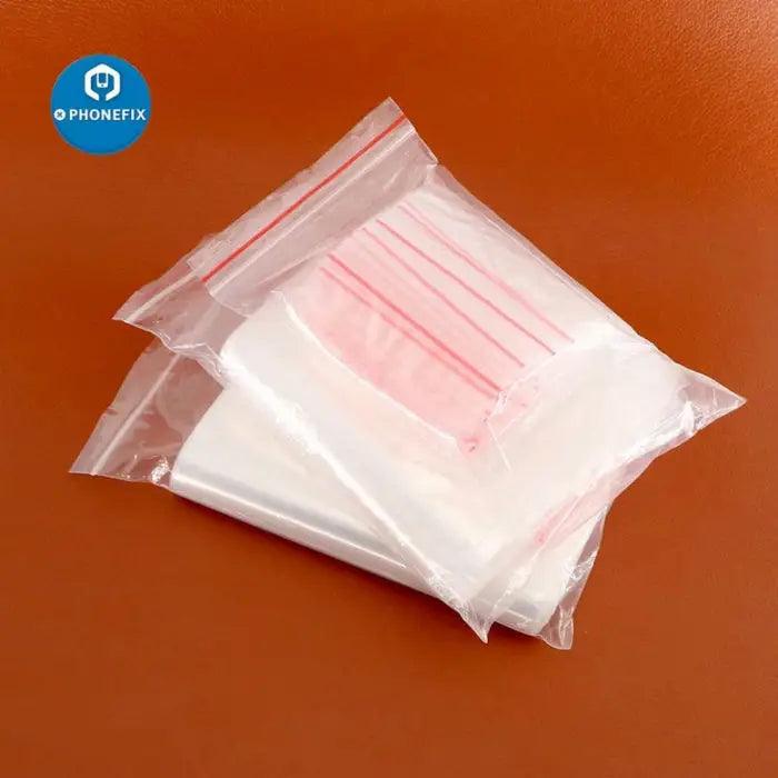 100pcs Thick Transparent Zipper Plastic Bags for Small Jewelry Parts - CHINA PHONEFIX