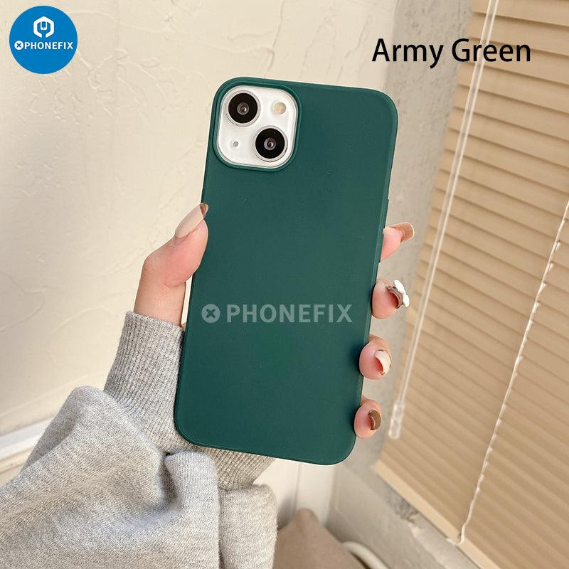 Silicone Case iPhone 14 Pro Max Color Verde Militar - iPhone Store