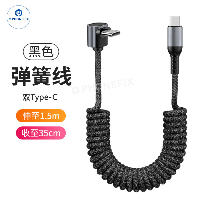 CarPlay Coiled Charging Data Cable for iPhone Android Phones
