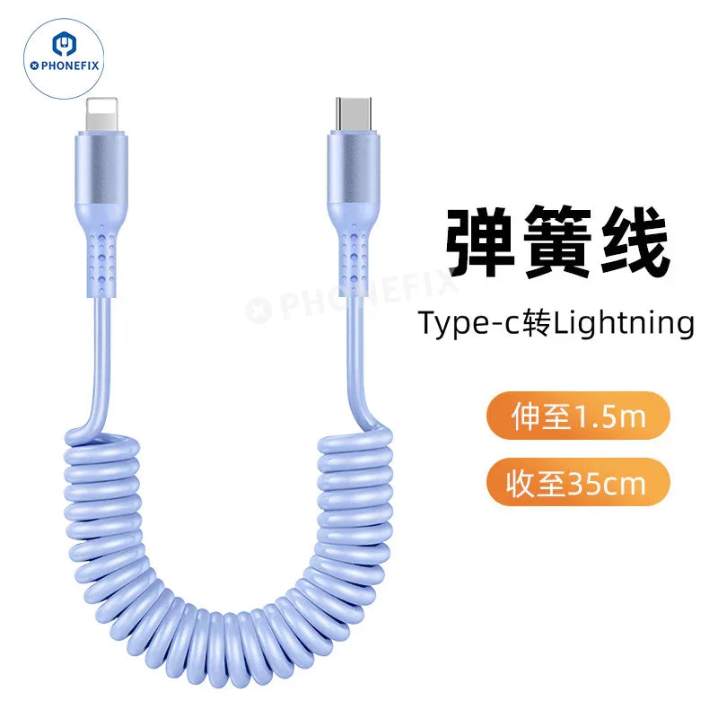 Câble de charge ultra-rapide CarPlay pour voiture, USB Type-C et Lightning - Équipe CHINA PHONEFIX SHOP