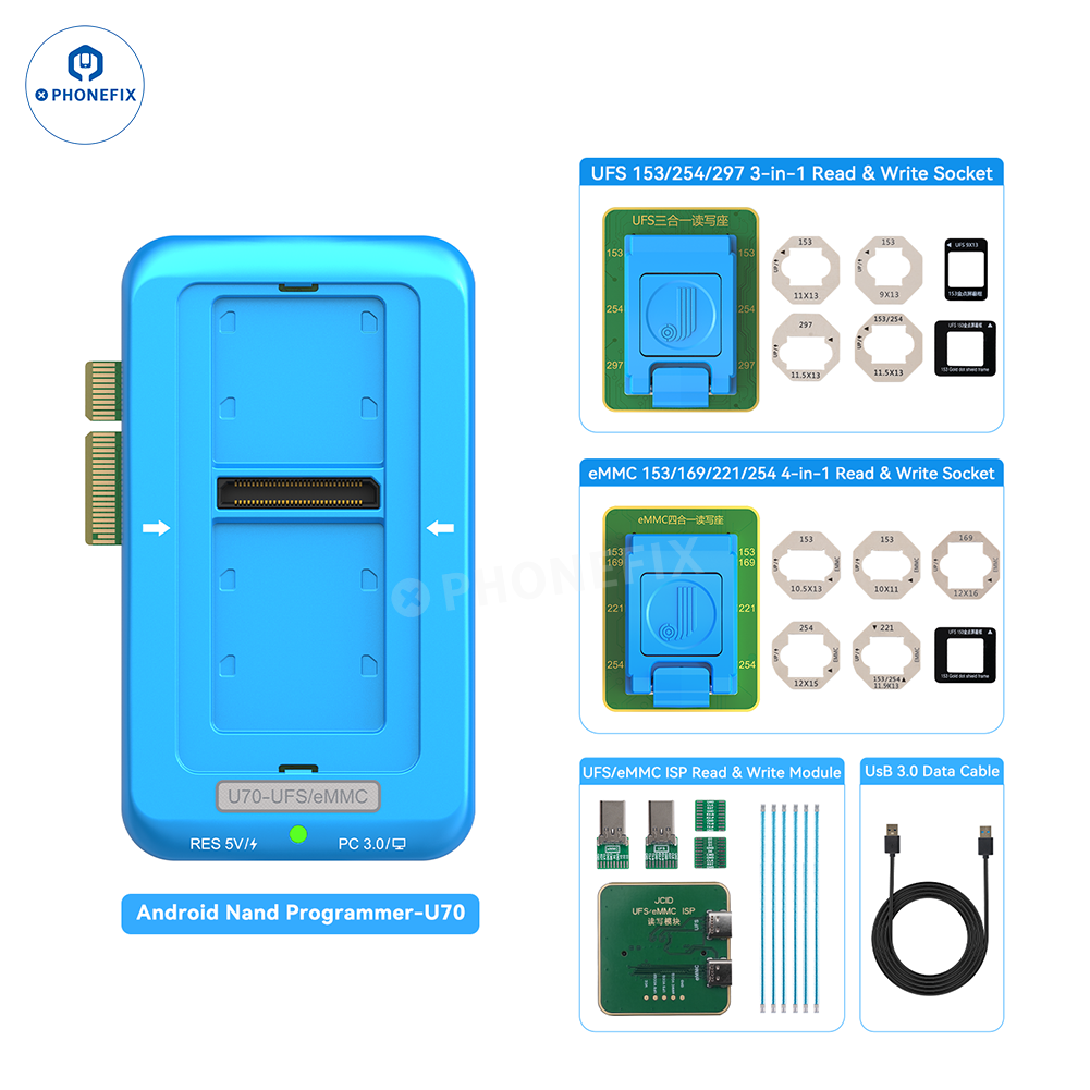 JCID U70 Gen2 Android Nand Programmer for UFS/eMMC/ISP IC Repair