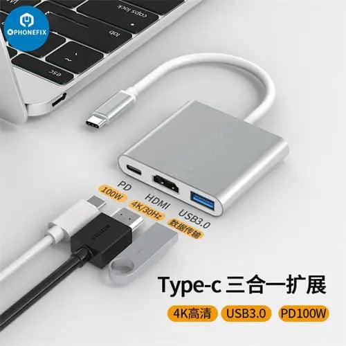 USB C Hub 12-in-1 Type-C Docking Station PD Fast Charge - 3