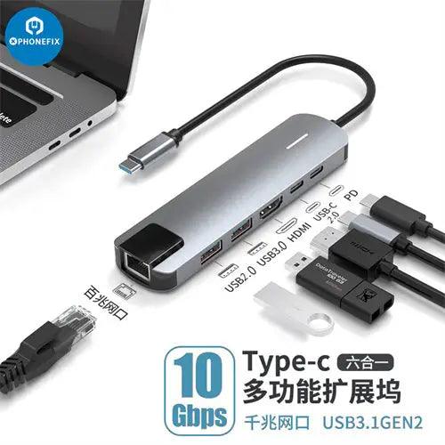 USB C Hub 12-in-1 Type-C Docking Station PD Fast Charge - 6