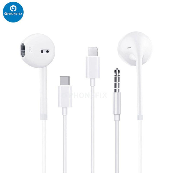 USB C Lightning Connector EarPods Wired Headphone For iPhone iPad MacBook - CHINA PHONEFIX