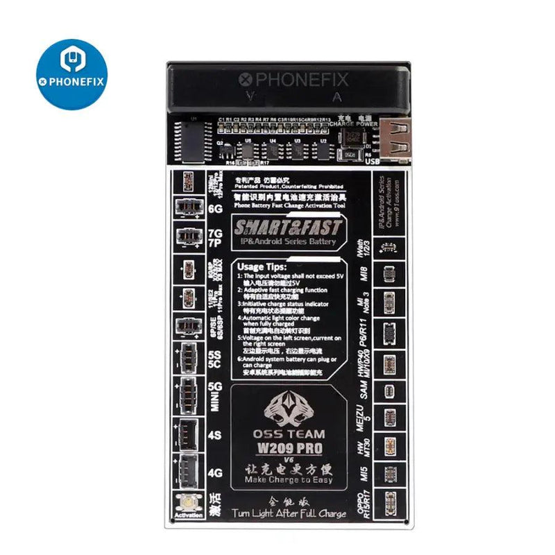 W209 Pro V6 Battery Quick Charging Activation Board Test For iPhone Android - CHINA PHONEFIX