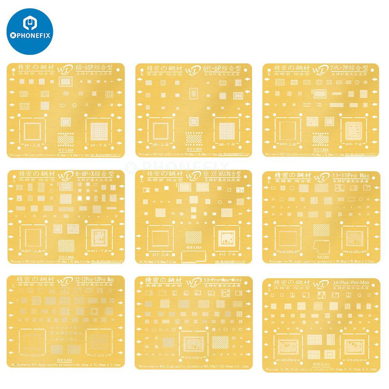 WL Golden BGA Reballing Stencil Net For iPhone 6-13 Pro Max Soldering - CHINA PHONEFIX