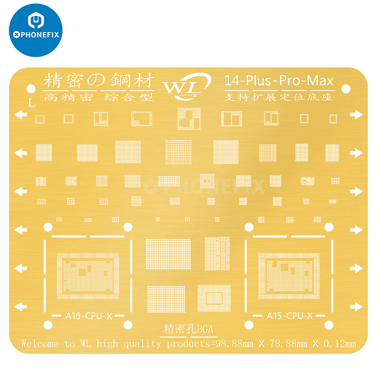 WL Golden BGA Reballing Stencil Net For iPhone 6-13 Pro Max Soldering - CHINA PHONEFIX