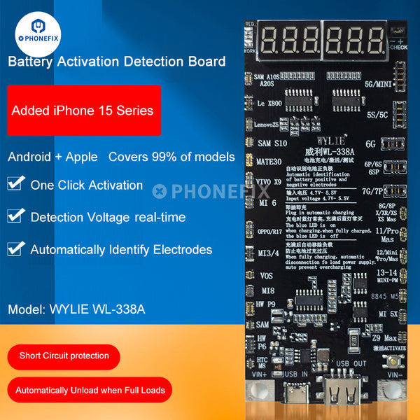 WL-338A Battery Activation Board For iPhone 6-15 Pro Max Android