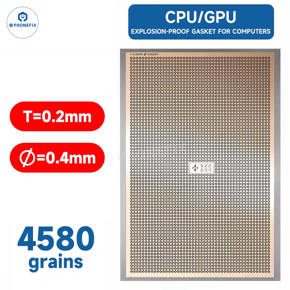 XZZ BGA reballing stencil with explosion-proof gaskets for CPU and GPU welding pads, used in PC repair by PHONEFIX