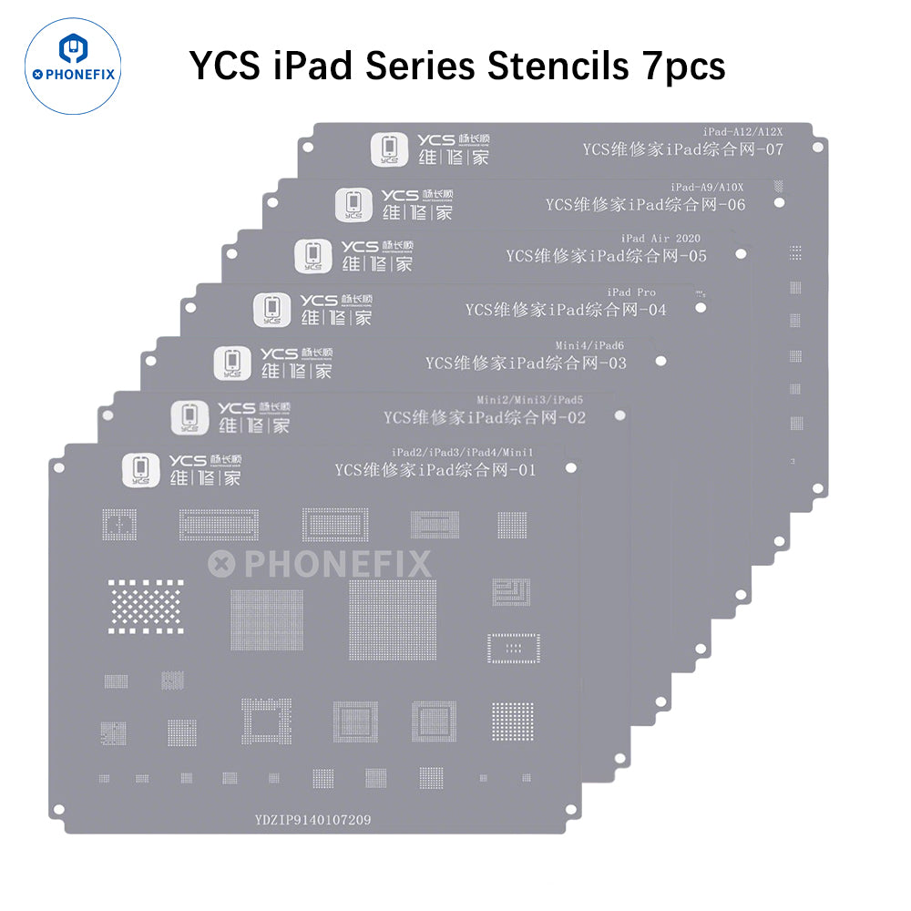 YCS iPad Series CPU Nand IC Comprehensive BGA Reballing Stencil - CHINA PHONEFIX SHOP Team