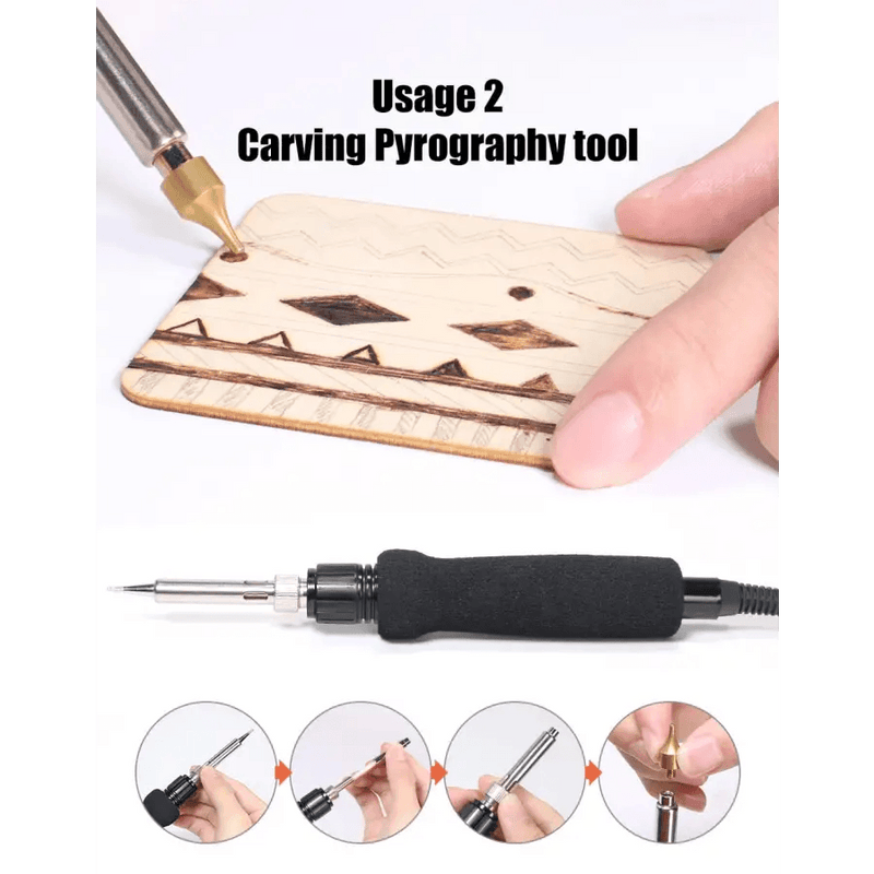 YIHUA 939D II 3in1 Constant temperature LED digital display Wood Burning  tools Pyrography Station - AliExpress