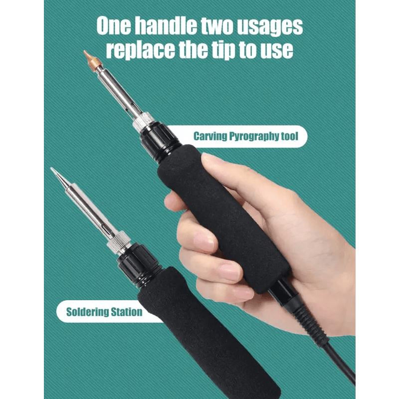 YIHUA 939DII Soldering Station With Dual Carving Pyrography Pen Burni