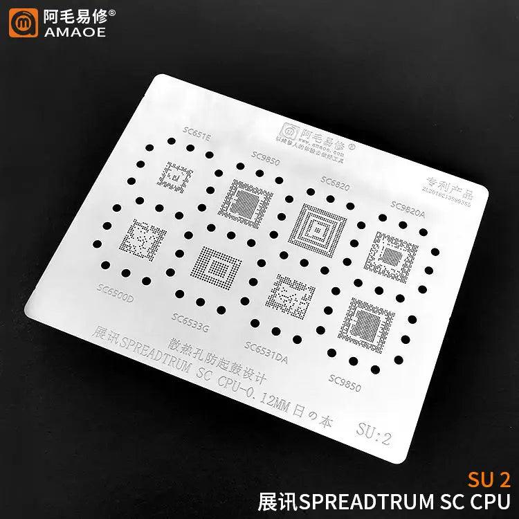 AMAOE BGA Reballing Stencil Spreadtrum CPU SU1 SU2 0.12mm -
