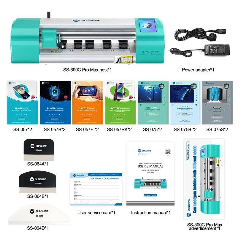 PHONEFIX SS-890C, machine de découpe de films protecteurs d'écran pour téléphones portables en un clic, appareil compact pour une découpe précise du film.