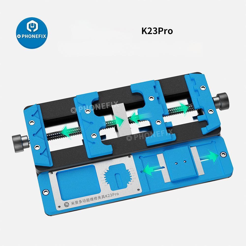 Dispositif de test de carte mère haute température PhoneFIX avec rainure BGA, conçu pour un maintien précis du circuit imprimé lors des réparations.