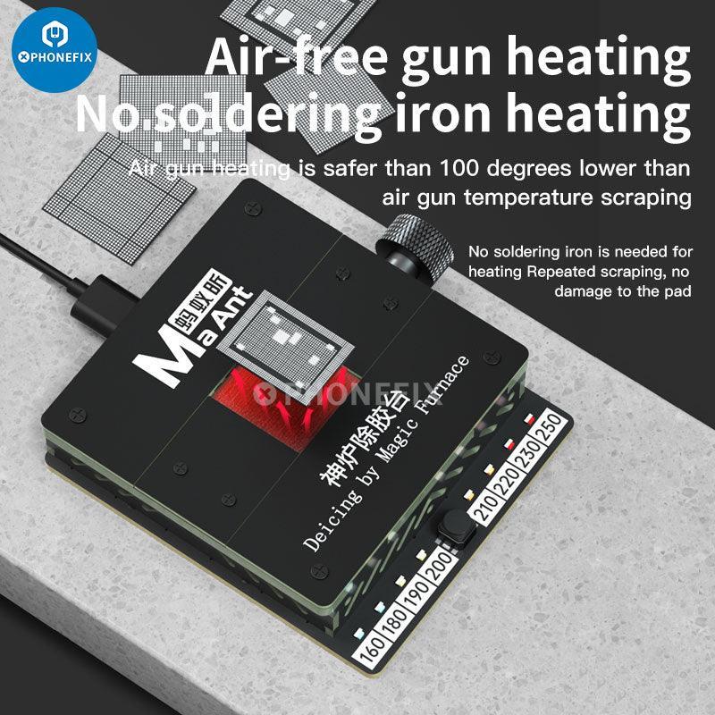 PHONEFIX MEGA-IDEA Hot Stone Preheating Platform for BGA glue removal, PCB soldering tools for electronics repair.