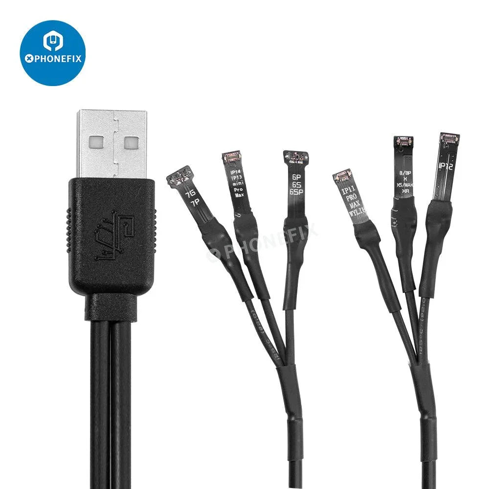 PHONEFIX QIANLI iPower Pro Max DC Power Supply Test Cable for iPhone 6-16 Pro Max, used for charging and diagnostics.