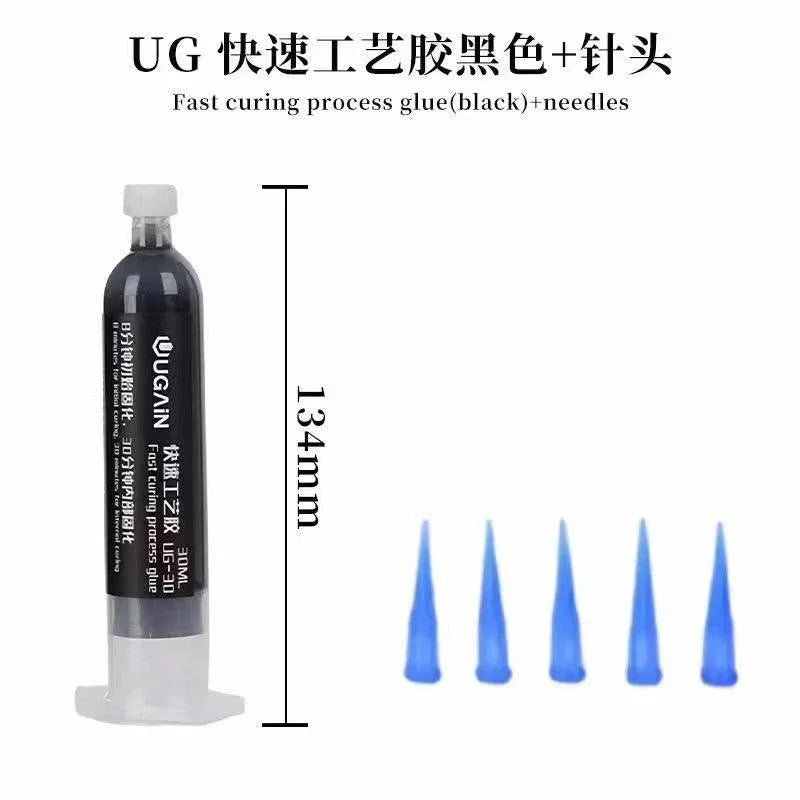 PhoneFix 30ML Solder Paste with Soft Buffer Adhesive Guru Glue for phone repair, shown in a white tube with detailed labeling.